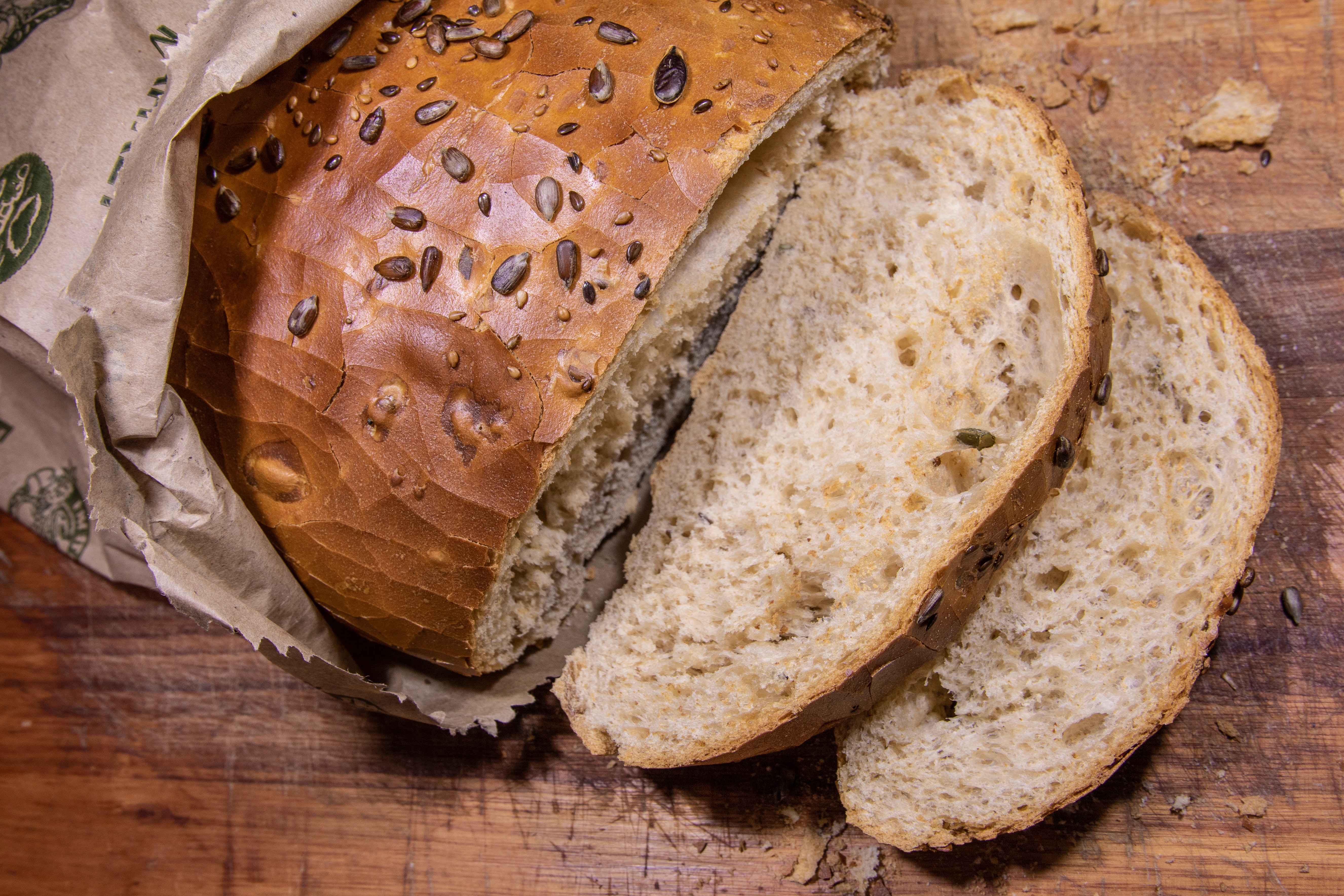 Homemade gluten free bread with seeds